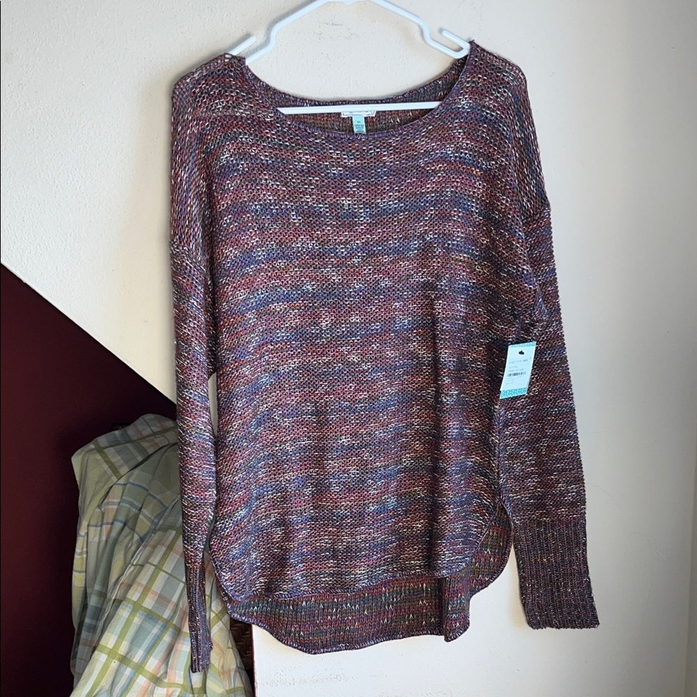 Susina Burgundy Beet Marl Knit Sweater XL NWT